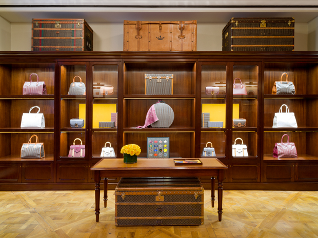 GoyardOfficial on X: A TOUR OF THE MAISON GOYARD FLAGSHIP STORE IN NYC /  The vintage trunk library on the second floor.  / X